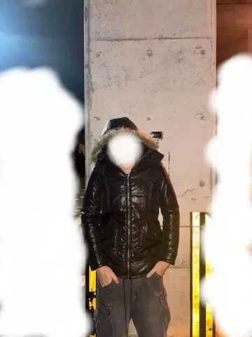 archive 퍼 다운 자켓 블랙 y2k 시크 스타일 광택 Rerek