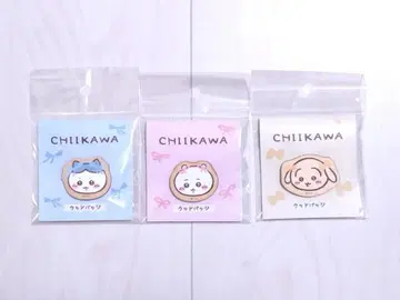 치이카와 우드 배지 3종 세트 치이카와 하치와레 토끼 리본