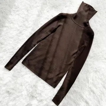 새상품급 Deuxieme Classe 터틀넥 리브 니트 브라운 손가락