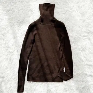새상품급 Deuxieme Classe 터틀넥 리브 니트 브라운 손가락