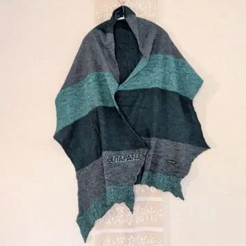 부타파나 울 보더 지그재그 그린 계열 스톨 롱 머플러
