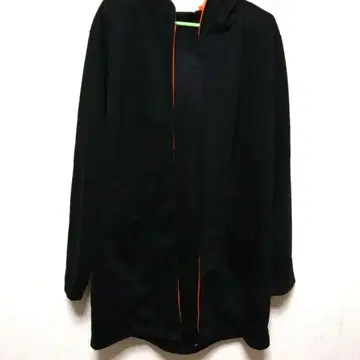 Real Wash 후드 부착 블랙 롱 코트 자켓 M 사이즈