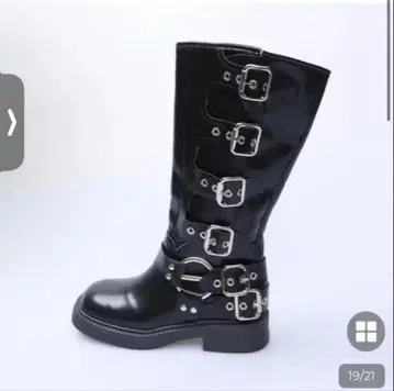 Nugu y2k 바이커 벨트 롱 부츠 한국
