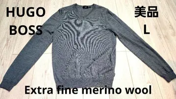 새상품급 HUGO BOSS 엑스트라 파인 메리노울 니트 L 그레이