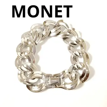 모네 빅 사이즈 체인 팔찌 실버 와이드 MONET 빈티지