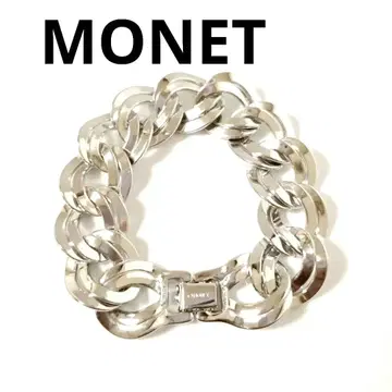 모네 빅 사이즈 체인 팔찌 실버 와이드 MONET 빈티지