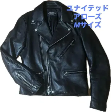 새상품급 유나이티드 애로우즈 더블 라이더 자켓 가죽 블랙 소가죽