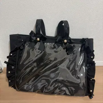 자카마트 A3 프릴 토트백 블랙