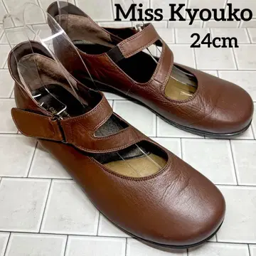 [ Miss Kyouko ] 스트랩 플랫슈즈 멜리 제인 브라운 24