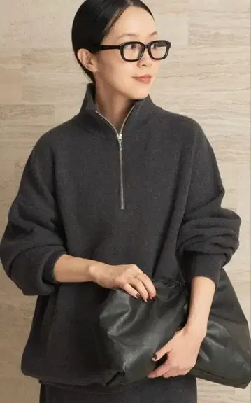 Plage 스무스 zip 하프 니트