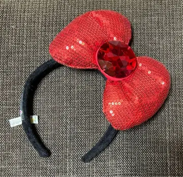 USJ 유니버셜 헬로키티 리본 머리띠 키티 빨간색 스팽글