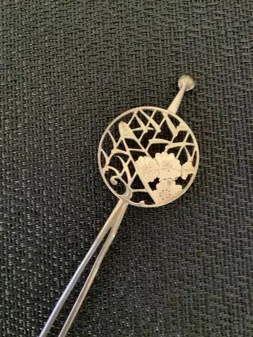 앤티크 헤어콤 비녀 금공 꽃잎