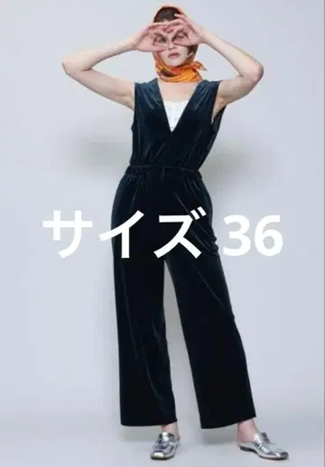 [ 6 ( ROKU ) ] 벨로아 V넥 올인원 네이비 오버롤