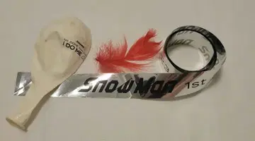 Snow Man 은색 테이프 풍선 깃털 세트