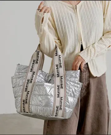 실버 퀼팅 숄더백