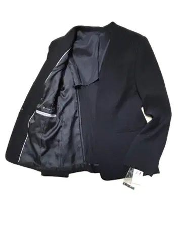 J758 노카라 자켓 새상품 9 블랙 여성용 포멀 면접 워셔블 스트레치