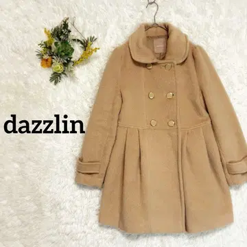 [ 더즐린 ] 하자품 둥근 카라 플레어 코트 A라인 카멜 걸리시 레트로