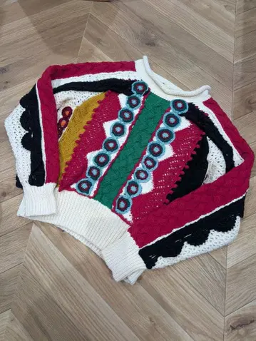 ZARA 멀티 컬러 컬러풀 뜨개질 니트 스웨터 개성파