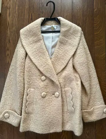 LD 프라임 엘디 프라임 크림색 더블 브레스트 코트 36