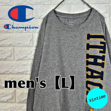 V858 [Champion] 자수 로고 롱 슬리브 [남성용 L] 그레이