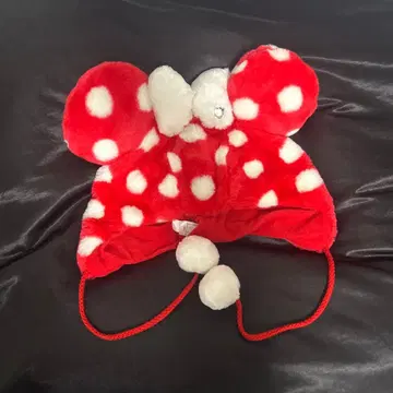 디즈니 미니 빨간색 화이트 도트 무늬 팬캡 모자