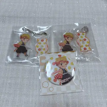 귀멸의 칼날 후지야 콜라보 아가츠마 젠이츠 캔뱃지 아크릴 스탠드