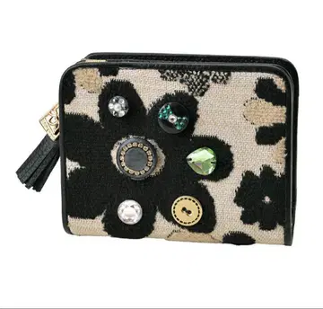 꽃무늬 접이식 지갑 태슬 포함