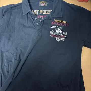 Vanson 블랙 피케 셔츠 XL