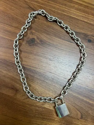 자물쇠 목걸이 실버 체인