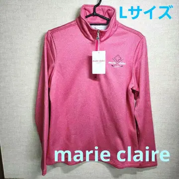 [새상품] marie claire 마리끌레르 핑크 하프 지퍼 속기모 L
