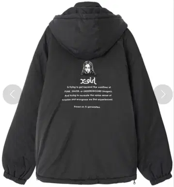 x-girl 리버서블 퀼팅 재킷 블랙