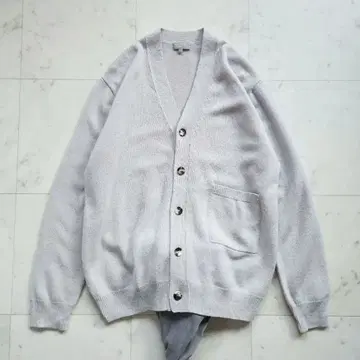 마가렛호웰 가디건 L 울 코튼 일본제 라이트 그레이