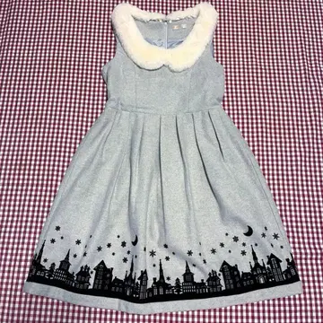 새상품급 axesfemm POETIQUE 티펫 퍼 부착 옷깃 원피스