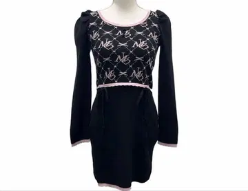 유메텐보 DearMyLoveMillor 모노그램 니트 미니 원피스