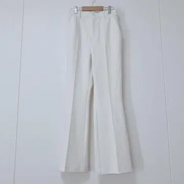 JEANASIS 플레어 팬츠 센터 프레스 팬츠 허리밴딩 화이트 M