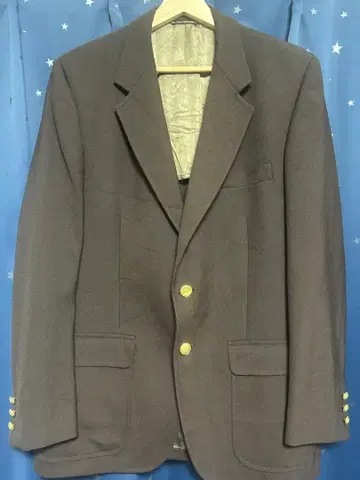 브라운 테일러드 자켓 골드 버튼