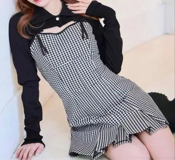 미셸마카롱 깅엄 체크 원피스