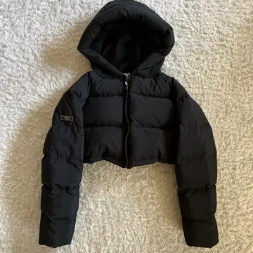 [ Darich ] 크롭 퍼프 다운 자켓 블랙