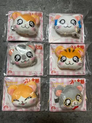 꼬마햄찌 햄스터즈 봉제인형 헤어클립 전 6종 세트