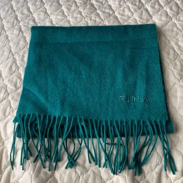 FURLA 터콰이즈 프린지 머플러