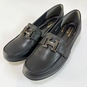 SHOEL 슈르 블랙 가죽 버클 로퍼 22.5cm 블랙