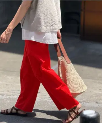 비어즐리 코튼 스트레치 웨이스트 리브 팬츠