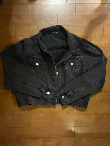 Day closet 블랙 데님 자켓 짧은 기장 M