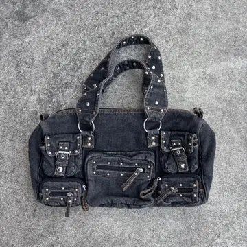 00's 기믹 데님 백 멀티 포켓 스터드 그런지 y2k