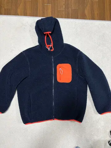 플리스 자켓 네이비 오렌지