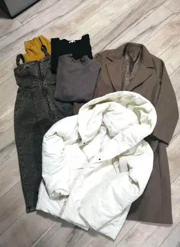 다운 코트 데님 원피스 세트 묶음 판매