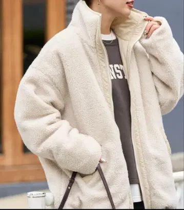 블루종 아우터 한정판 전개 스탠드 카라 리버서블 보아 블루종