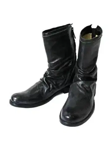 Lilian (릴리안) 천연 가죽 주름 가죽 지퍼 부츠 S