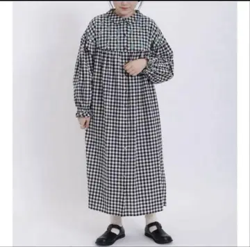 사만사 모스모스 x 마카베 앨리스 자수 원피스 깅엄 체크