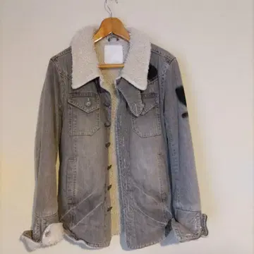 그레이 데님 자켓 보아 안감 부착